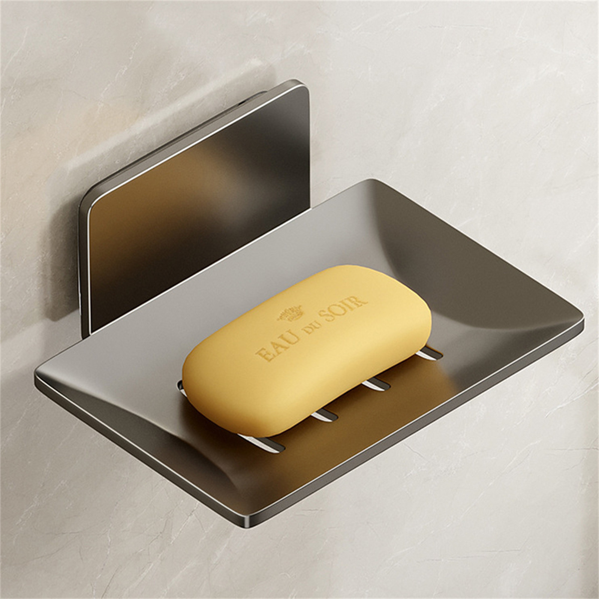 Métal Fer Porte-savon Sans perçage Porte-savon de salle de bain Avec eau de vidange Mur Porte-savon Organisateur Accessoires de salle de bain: Bourgogne