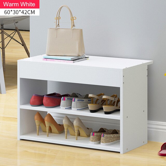 Nordic Entrance Shoe Bench Storage Stool Multi-function Double-layer Shoe Rack Living Room Sofa Stool: C