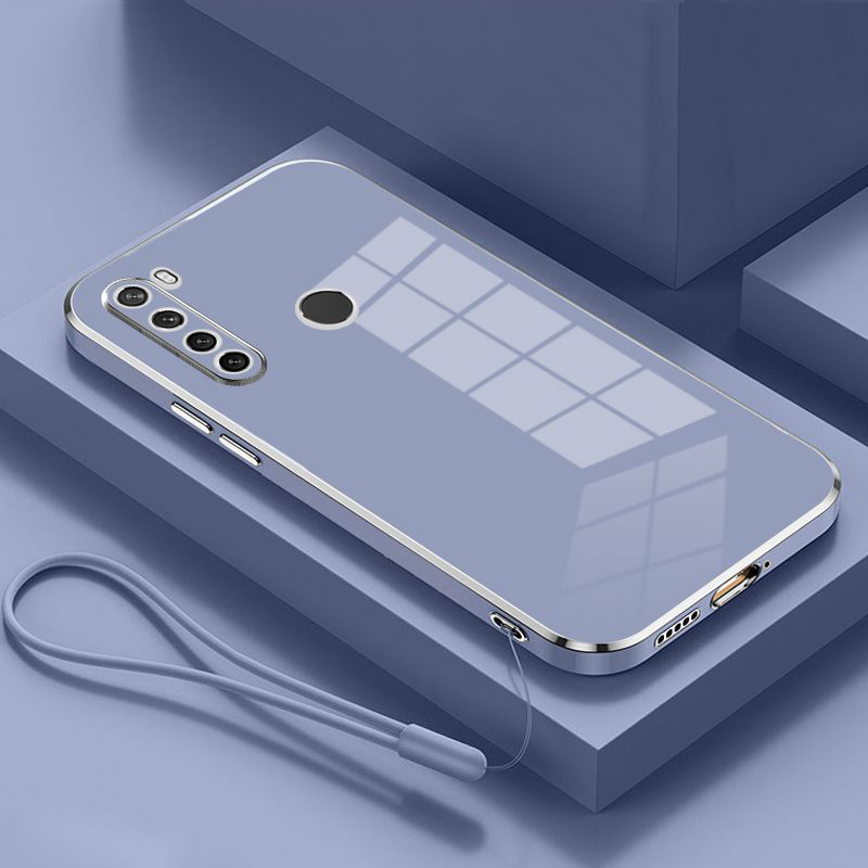Para Realme 5i funda Realme 5 funda de teléfono Realme 5S Realme 6i Realme 6 6s revestimiento cuadrado de lujo cubierta trasera a prueba de golpes: Microfibra / Azul