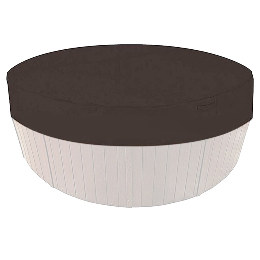 Round Solid Tub Cover Protector Anti UV Outdoor Spa Foldable Shade Elastic Bottom Weather Resistant Portable Waterproof: Brown / 160x90cm