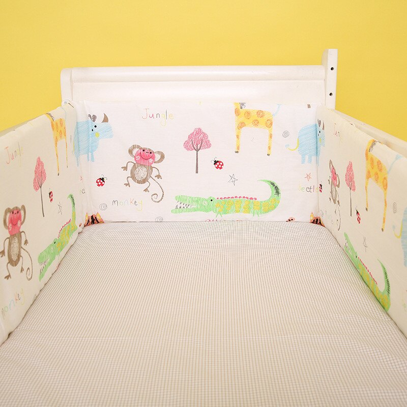 U-Shaped Baby Bed Crib Bumper Detachable Cotton Newborn Bed Bumpers 180cm Length Infant Safe Fence Line Cot Protector Cushion: dong wu le yuan