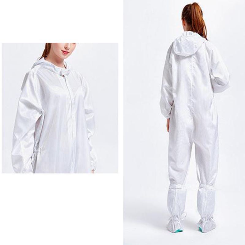 Antistatische overalls schone kleding wasbare capuchon cleanroomkleding stofdichte verfwerkkleding unisex beschermende overalls