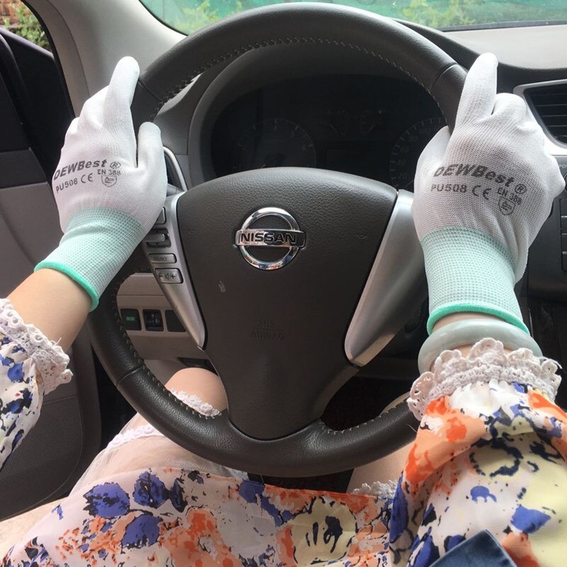 DEWBest 12pairs pu wprking glove PPE Safety Equipment Safety Hand Gloves Working Safety Gloves with