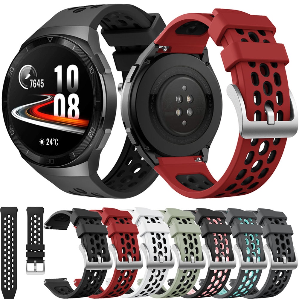 Siliconen Sport Horloge Band Voor Huawei Horloge Gt 2e Gt 2 E Originele Smartwatch Vervanging Band Polsband 22Mm Armband zachte Riem