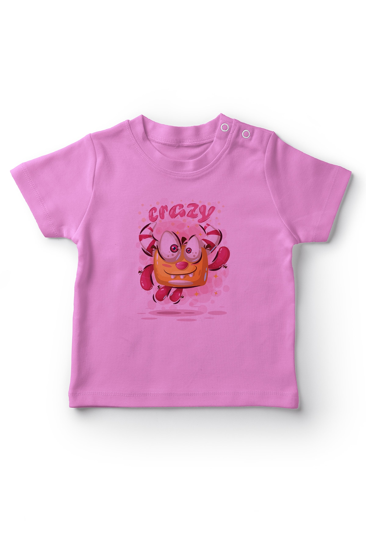 Angemiel Baby Candy Einhorn Verrückte Monster Mädchen Baby T-Shirt Rosa