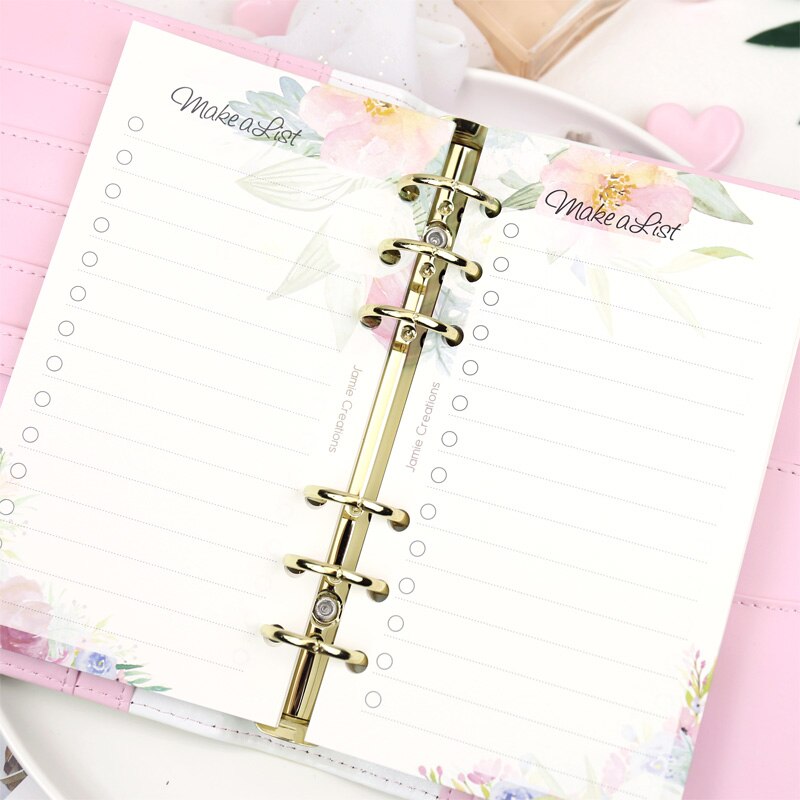 MyPretties Bloemen LIJST TODO Refill Papers A5 A6 A7 Notebook Papers voor 6 Gat Organizer Binder Notebook 40 Vellen Filler papers