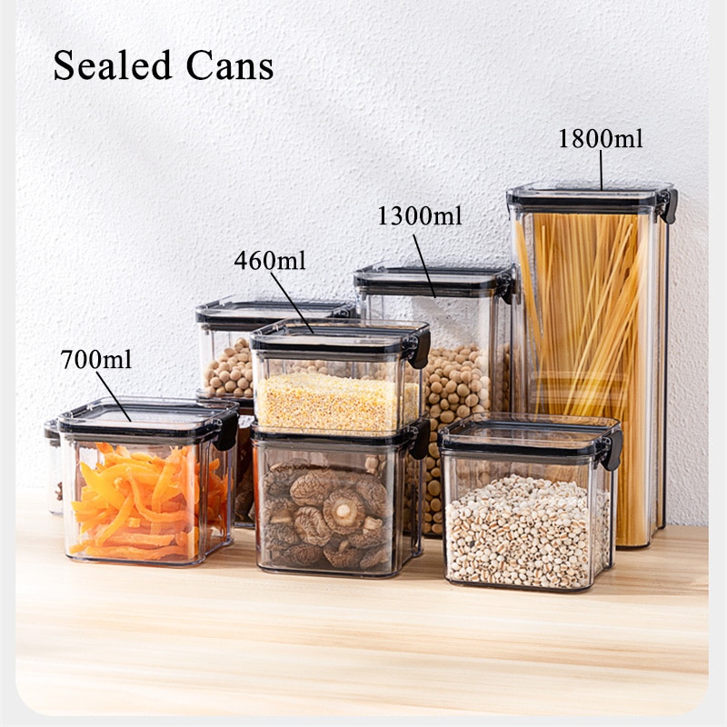Airtight Food Storage Containers Set with Lids Plastic Dry Food Canisters for Kitchen Pantry Organization and Storage fridge can