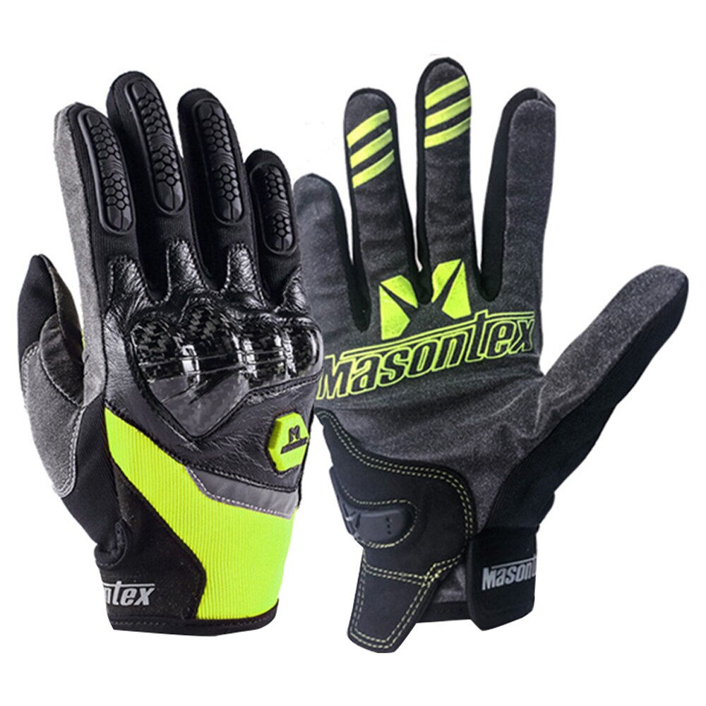 Yellow Motorcycle Gloves Carbon Fiber Guantes Touch Screen Motocross Racing Gloves Moto Reflective Motorbike Riding Gloves Men: M30 Yellow / XL