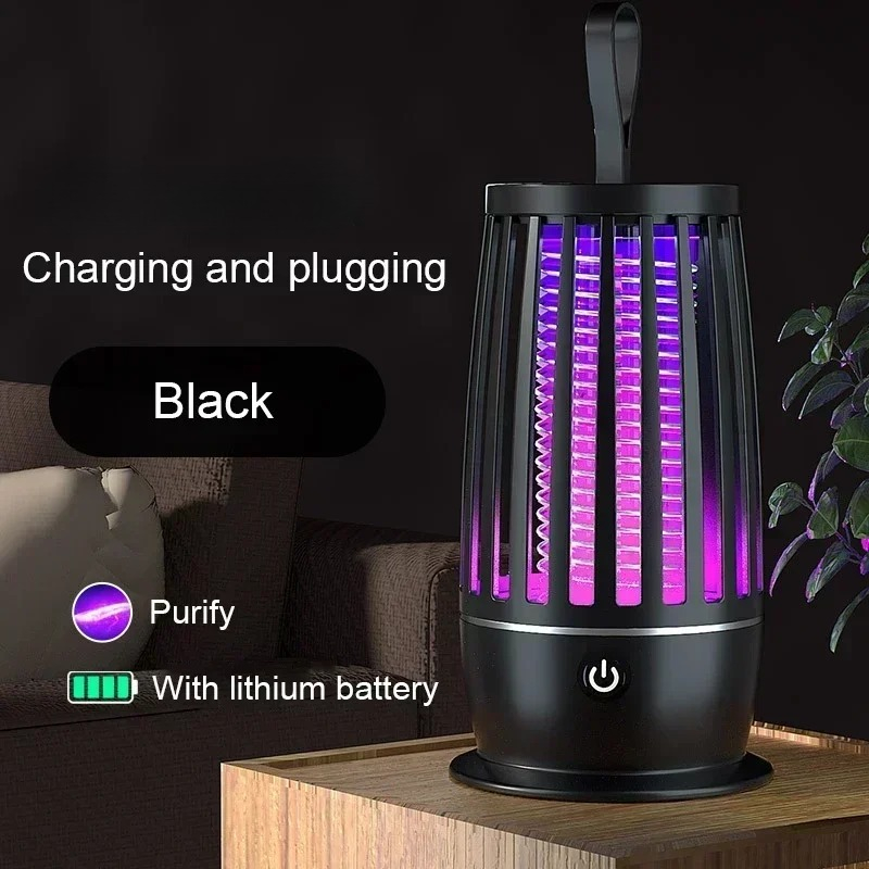 Bärbar mygglampa usb-laddningsbar elektrisk flugfälla insektsavvisande utomhus ljudlös mygglampa