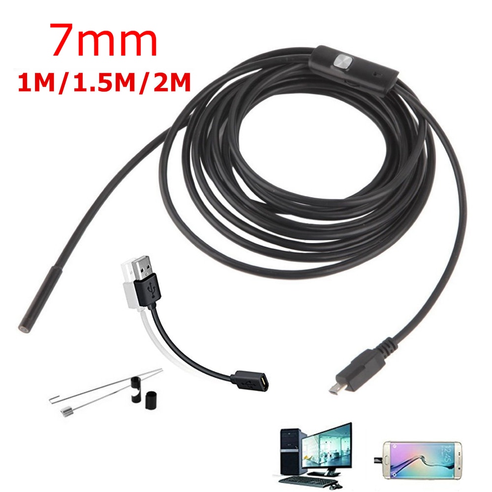 7mm Android Endoscoop Camera IP67 Waterdicht Ondersteuning OTG en UVC Smartphone HD Snake Mini Usb Endoscoop Auto/PCB inspectie
