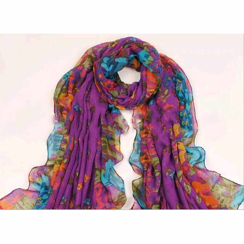Ladies Floral Flower Scarf Beautiful Women Shawl Stole Wrap Scarves