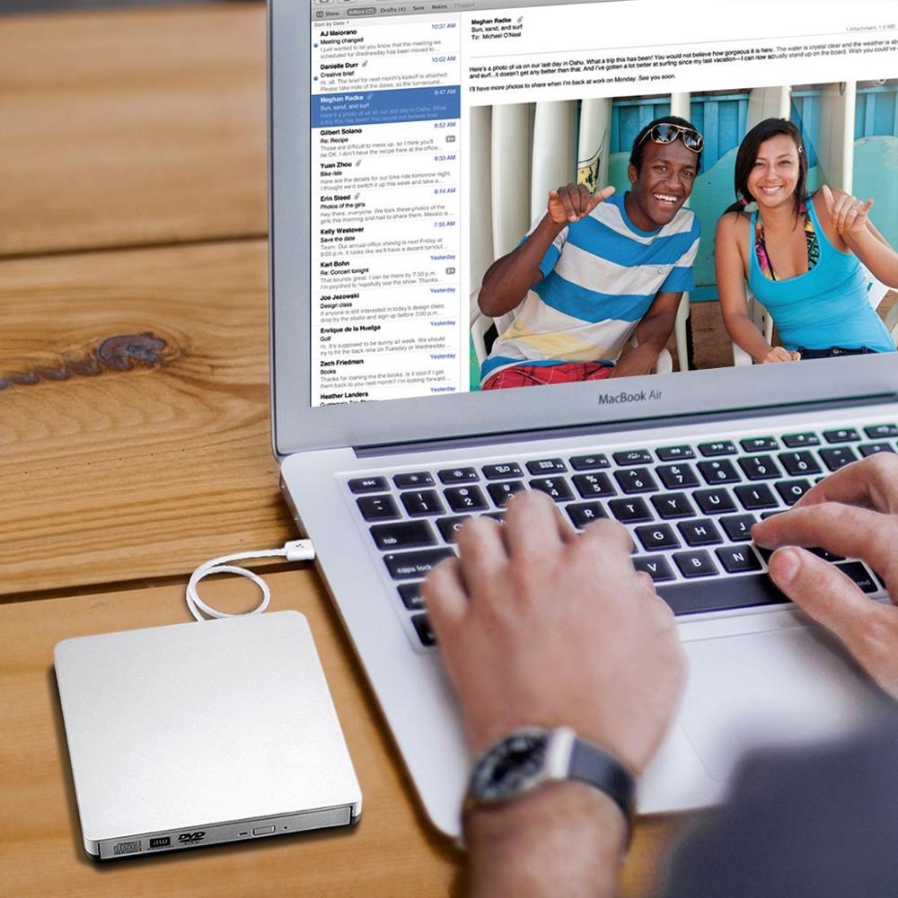 YiYaYo External CD Drive USB 2.0 DVD RW Burner Writer Optical Drive CD ROM Player for Windows 7/8/10/XP/Mac OS Laptop