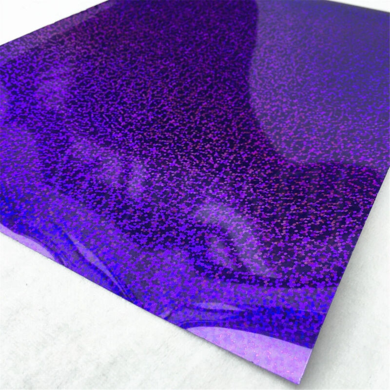 A4 Sheet Pvc Sparkle Glitter Iron-On Warmte Pers Overdracht Vinyl Film T-shirt 1/8X: purpel