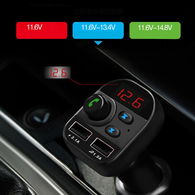 Handsfree Car Kit Draadloze Snelle Oplader Past Voor Smartphone Fm-zender Draadloze Auto Auto Fm-zender Dual Usb Charger