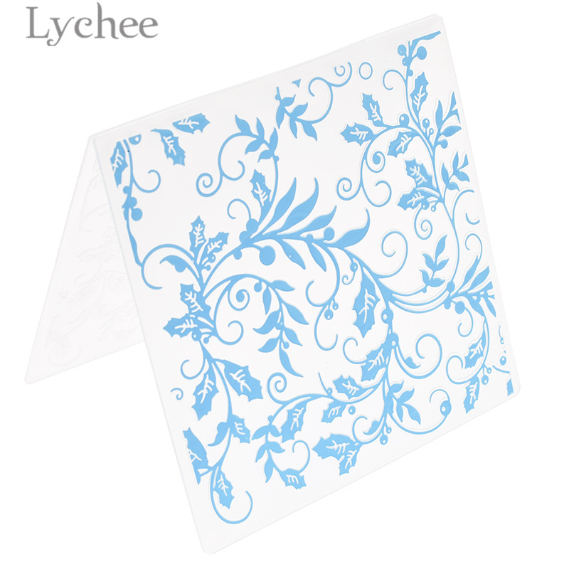 Lychee Leven Bladeren Dot Huis Gebogen Plastic Embossing Map Voor Scrapbooking Diy Album Plastic Sjabloon Stempel Kaart Maken: 9
