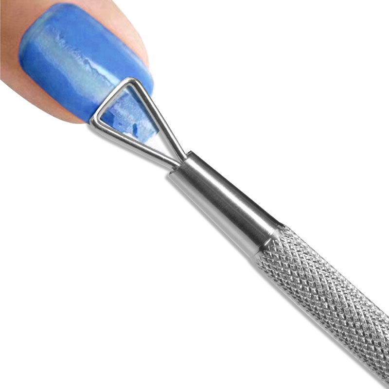1 Pcs Verwijdering Cuticle Pusher Rvs Driehoek Stick Rods Voor Uv Gel Polish Manicure Cleaner Nail Gereedschap