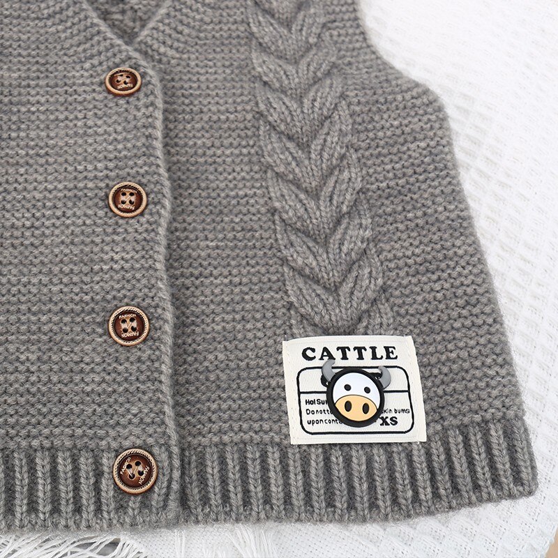 2022 autunno inverno neonato gilet cappotto bambini vestiti in cotone lavorato a maglia cardigan senza maniche gilet bambino capispalla per bambini 1-5Y