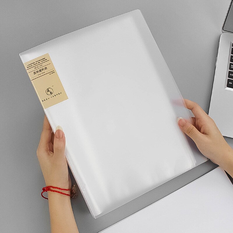 A4 File Pouch Bill Folder 10/20/40/60/80/100 Pages Data Book Large Capacity File Folder Portfolio Display Book Office Stationery