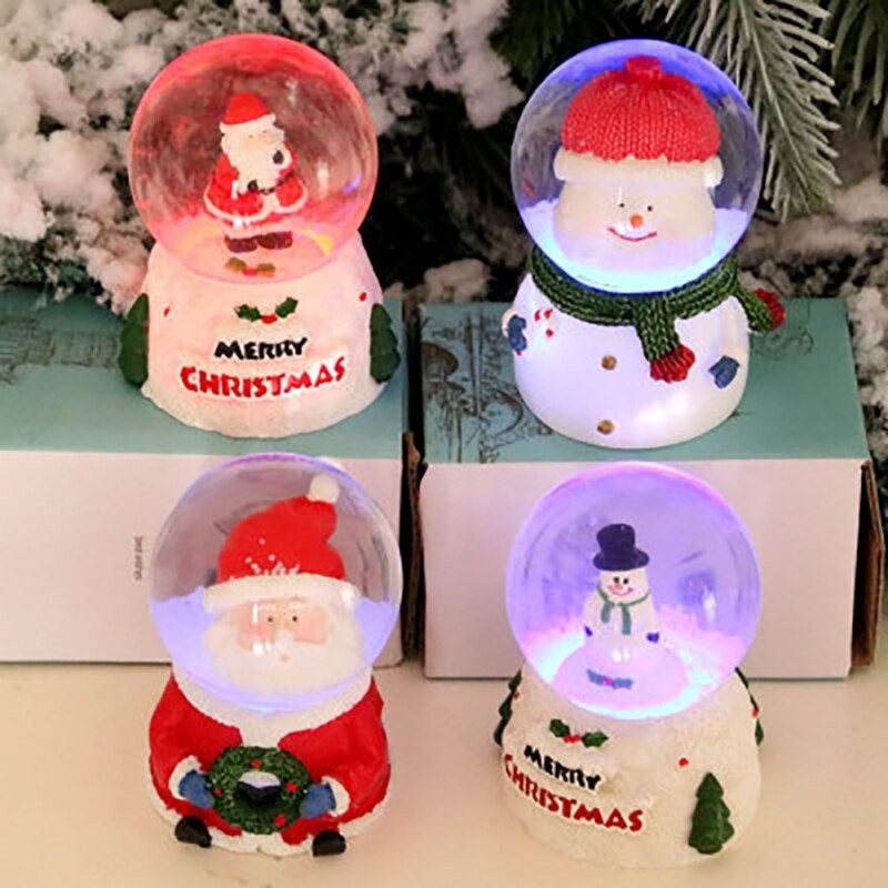 Valentine's Day Christmas Resin Music Snow Glass Santa Claus Crystal Ball Children Snow Ball, Crystal Music Box