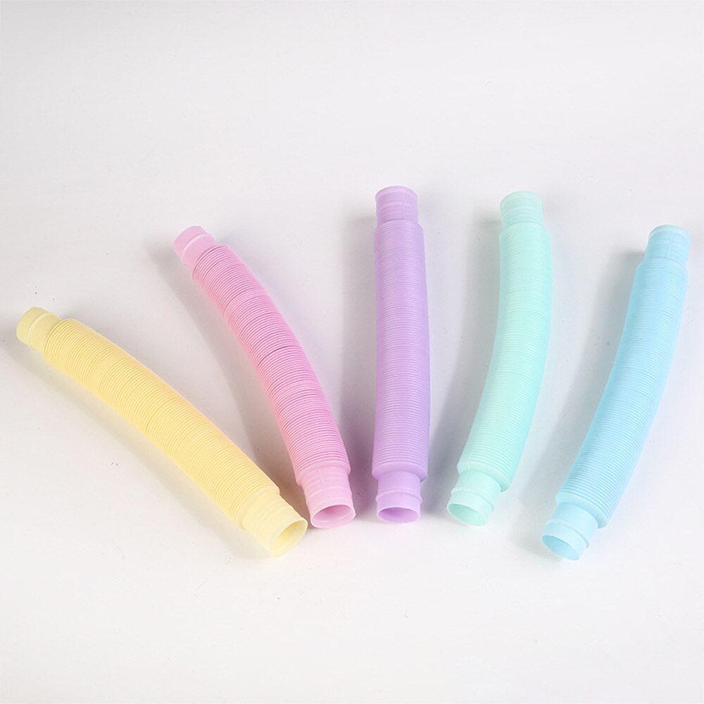 Tubos luminosos para niños y adultos, juguete sensorial antiestrés de plástico, fuelle para aliviar el estrés, juguetes fluorescentes divertidos, 5 piezas