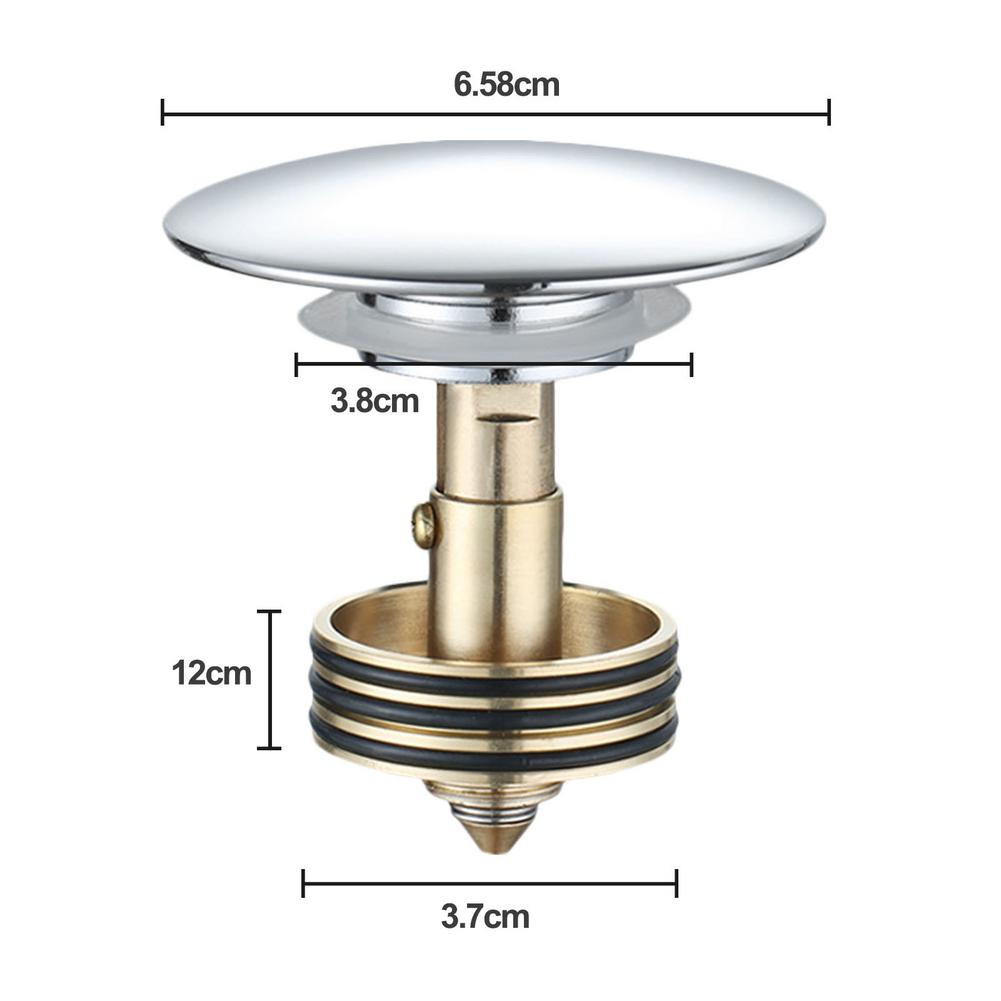 Bathtub Plug Bath Pop Up Waste Plug Seal Brass Bathroom Tub Drain Drainer Strainer Durable Universal Bounce Drainage Filter