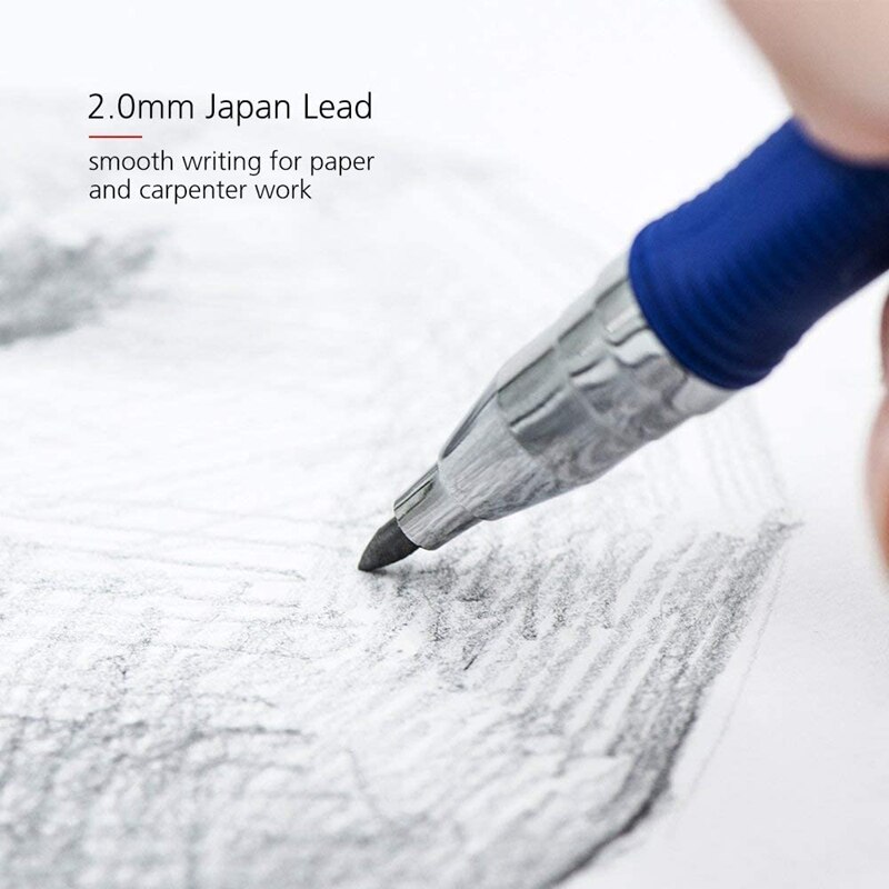 Lápices mecánicos de 2mm Con recargas de plomo de Color para arte, bocetos, carpintero, dibujo, escritura, artesanía
