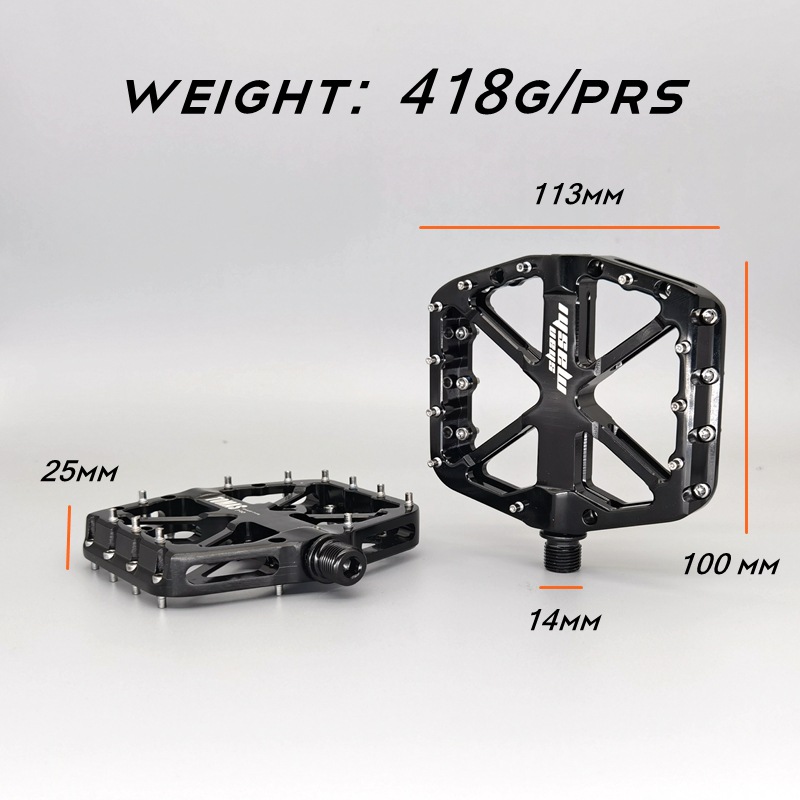 Ultra-light Mountain Bike Pedals CNC Aluminum Alloy Polished 3 Bearing Pedals Downhill Dirt Bike Anti-slip Bicycle Pedals