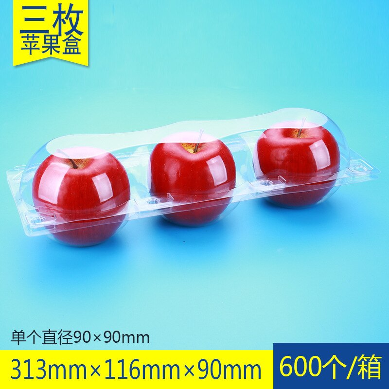 Fruit Container Transparent Plastic Box Large Size Apple Box Pomegranate Box Orange Box Three Four 6 Pieces-: Three Pack Large Size  Can Be Installed Diameter 9 5 Centimeter