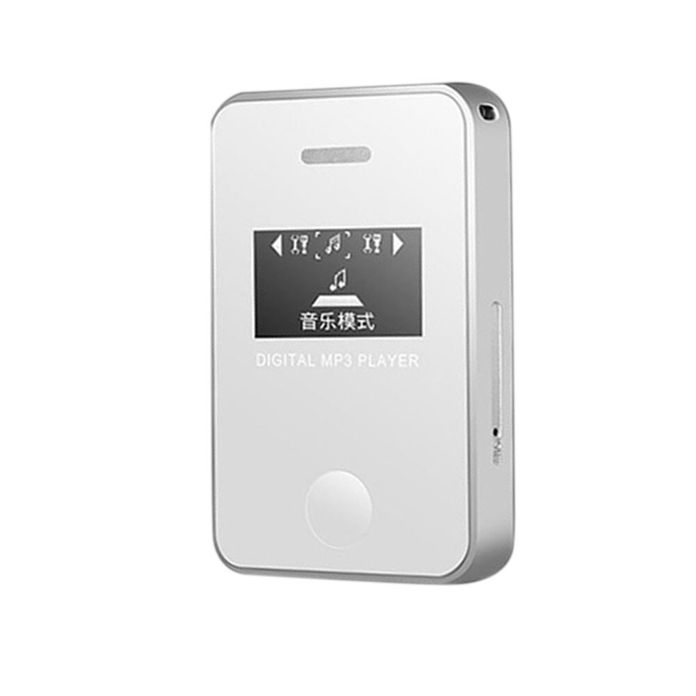 Hands Free LCD Screen Mini USB 7 Sound Modes MP3 Player For Student Portable HIFI Music Support TF Card Sports Clip Rechargeable: White
