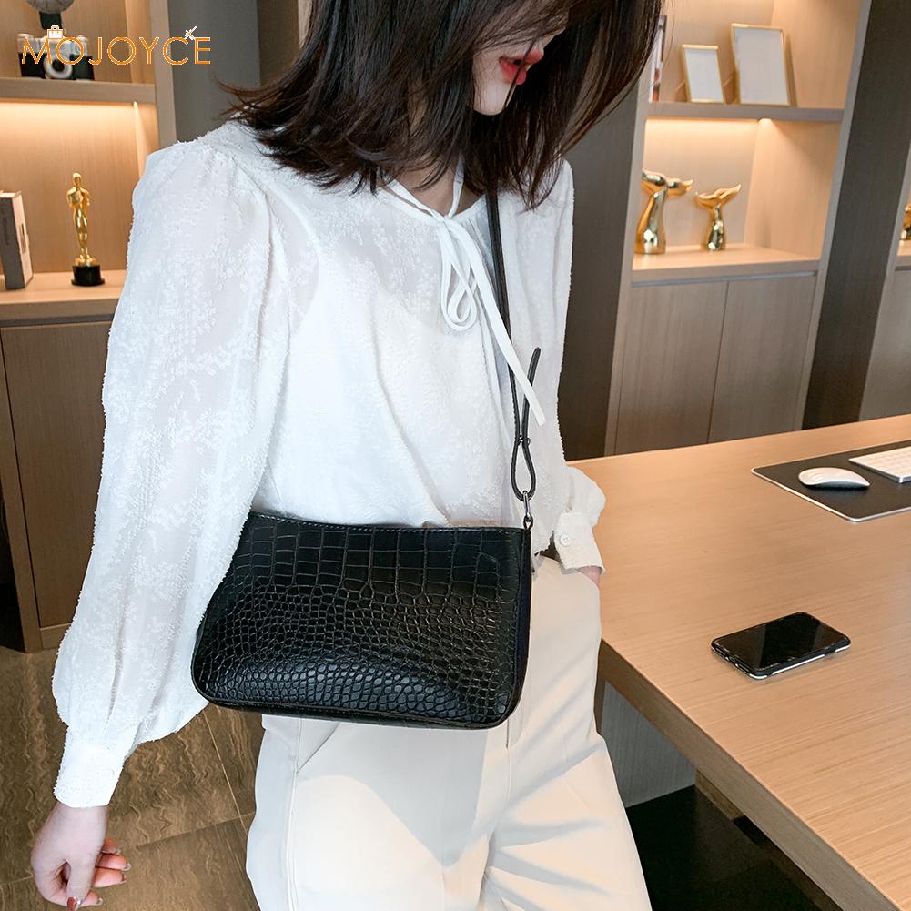 Alligator Patroon Schouder Handtassen Draagbare Pu Leer Vrouwen Kleine Messenger Bag Lady Straat Reizen Commuter Clutch