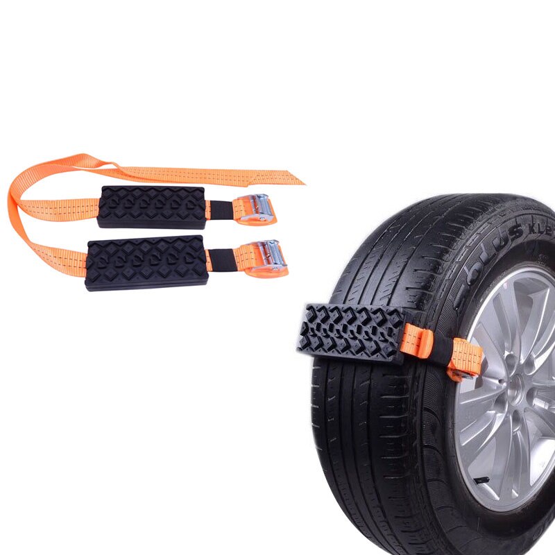 Chaînes de neige de secours antidérapantes de chaîne de roue de pneu de 2 pièces pour la glace/neige/boue/sable