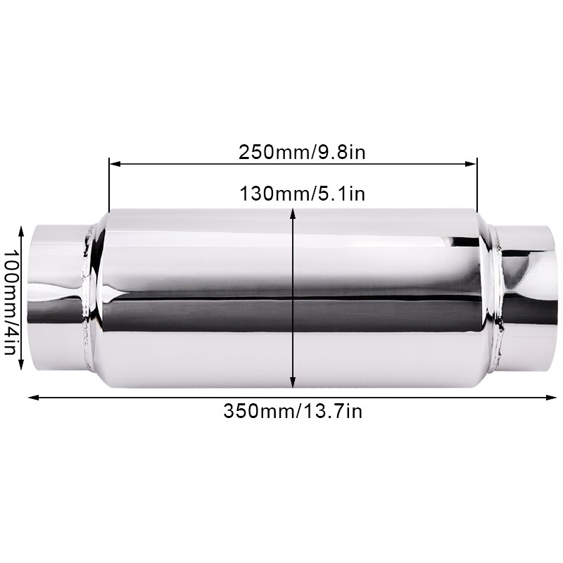 ond energi universell lyddemper eksos Tips Tips rustfritt stål Tips 4 tomme innløp/uttak demper eksosrør