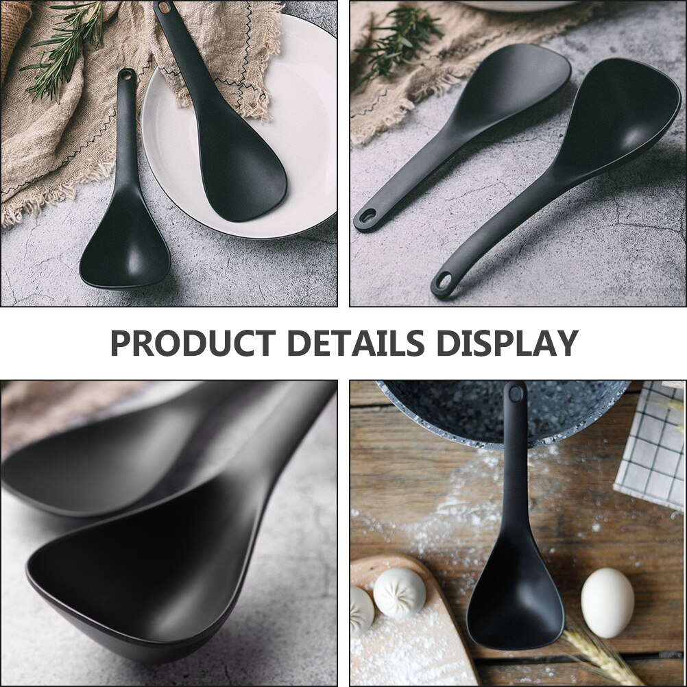 3pcs Japanese Style Long Handle Spoons Plastic Ramen Soup Eating Spoons