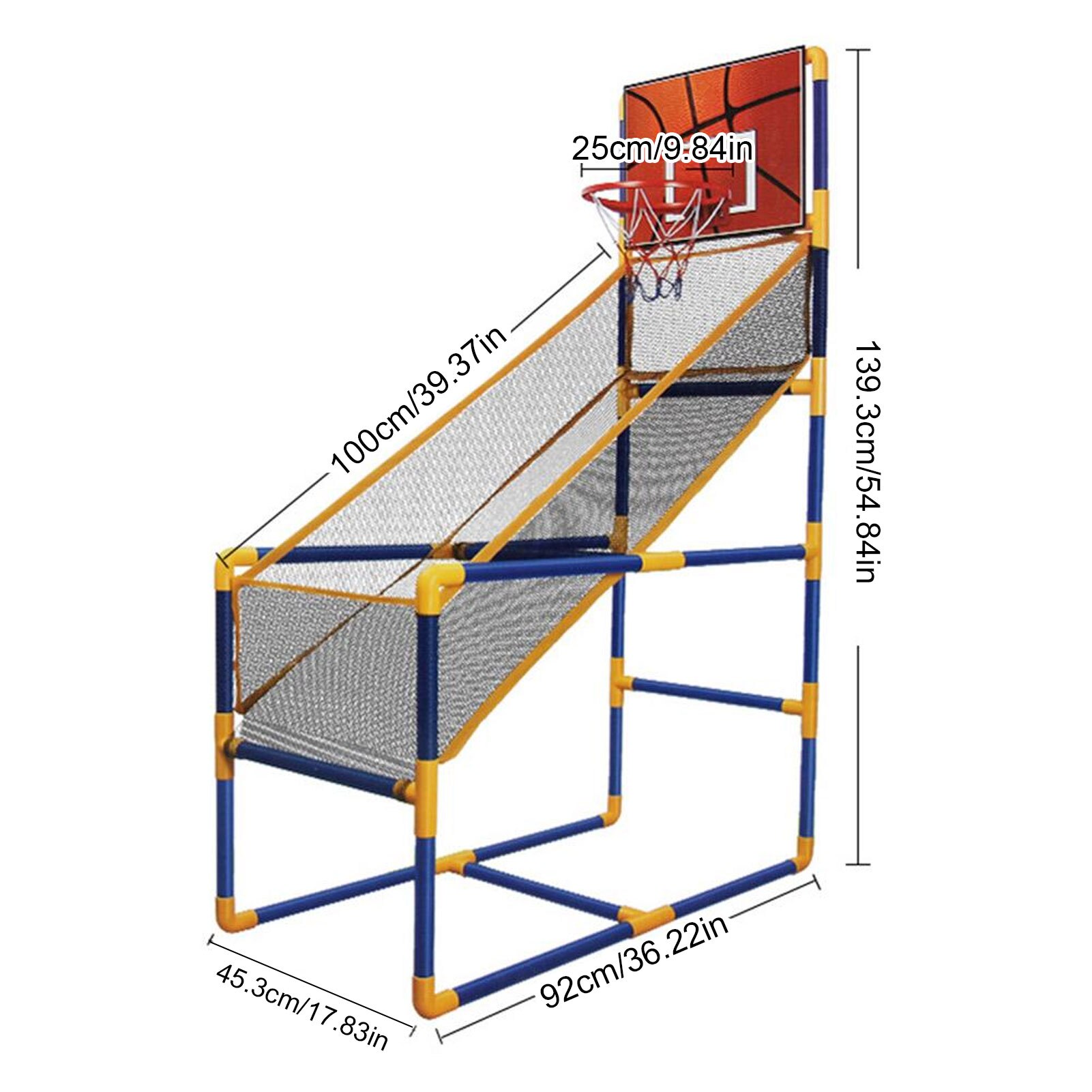 Kids Basketball Hoop Game - Inflatable Arcade Set - Indoor Outdoor Training Practice