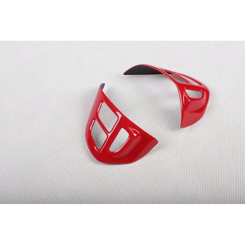 For Mitsubishi Lancer EX 2PCS Carbon Fiber ABS Car Interior Steering Wheel Cover Trim Moldings Car Styling Accessories