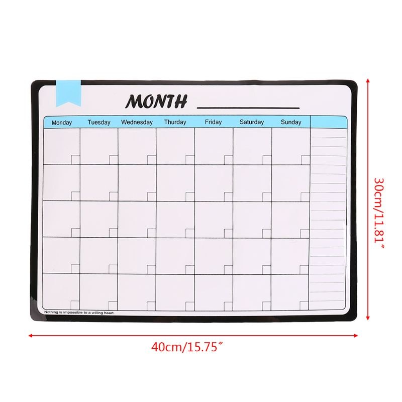 Monthly Planner Soft Magnetic Whiteboard Fridge Magnets Drawing Message Memo Pad M2EC