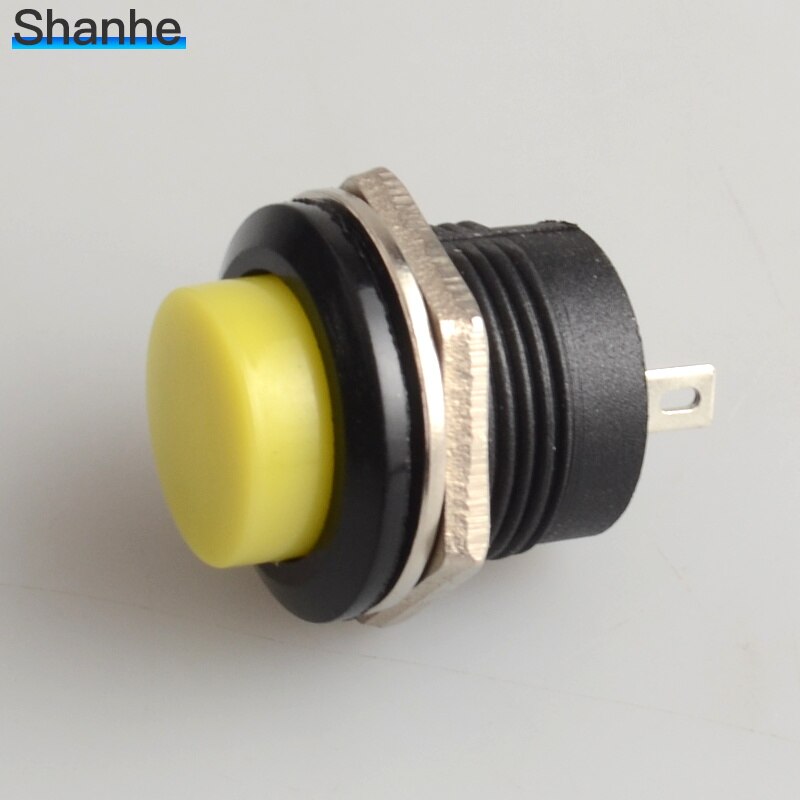 5pcs momentary push button switch OFF-(ON) 16mm: 5PCS YELLOW