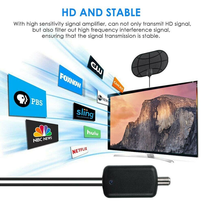 HDTV Antenna 4K Digital HDTV Indoor TV Antennas with Signal Booster Indoor HD TV Aerial