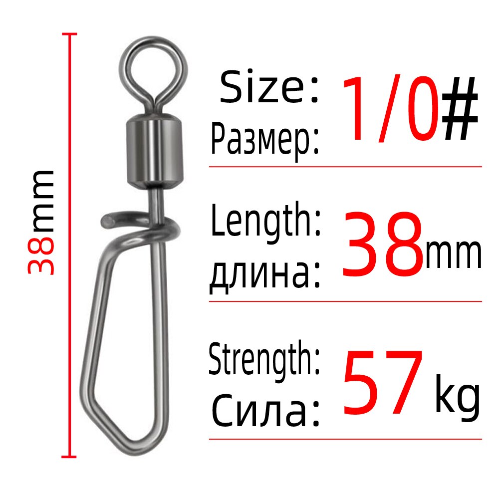 Dndyuju 20 stk fiskeswivels&amp;snapp-kobling tønnesvivler rullende t-form snapp fiskeutstyr fiskeswivel pesc tilbehør: 20 stk størrelse 1 l 0