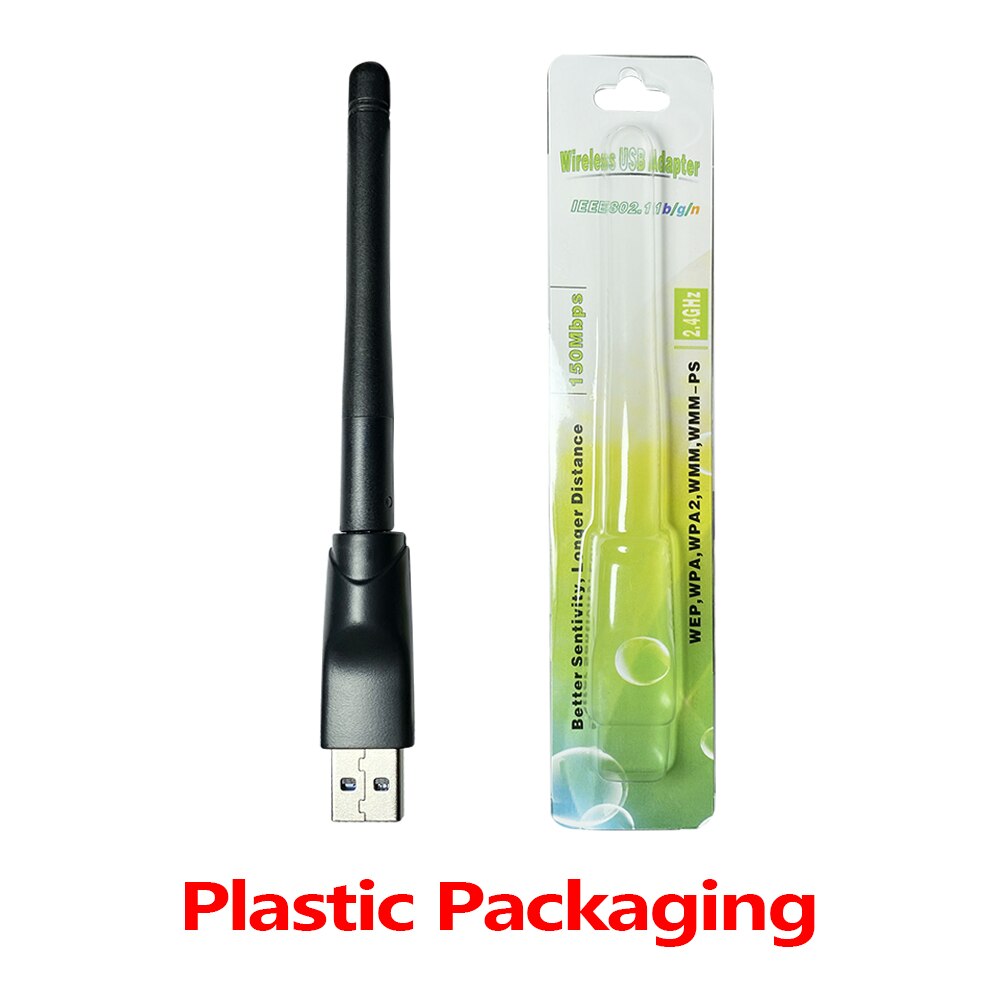 [ 10 st]  rt5370 5370 wifi ralink chip polybag packning 150 mbps 2.4 ghz 802.11b/ g / n usb 2.0 roterbar trådlös usb wifi antenn: 5370 plasic 10 st