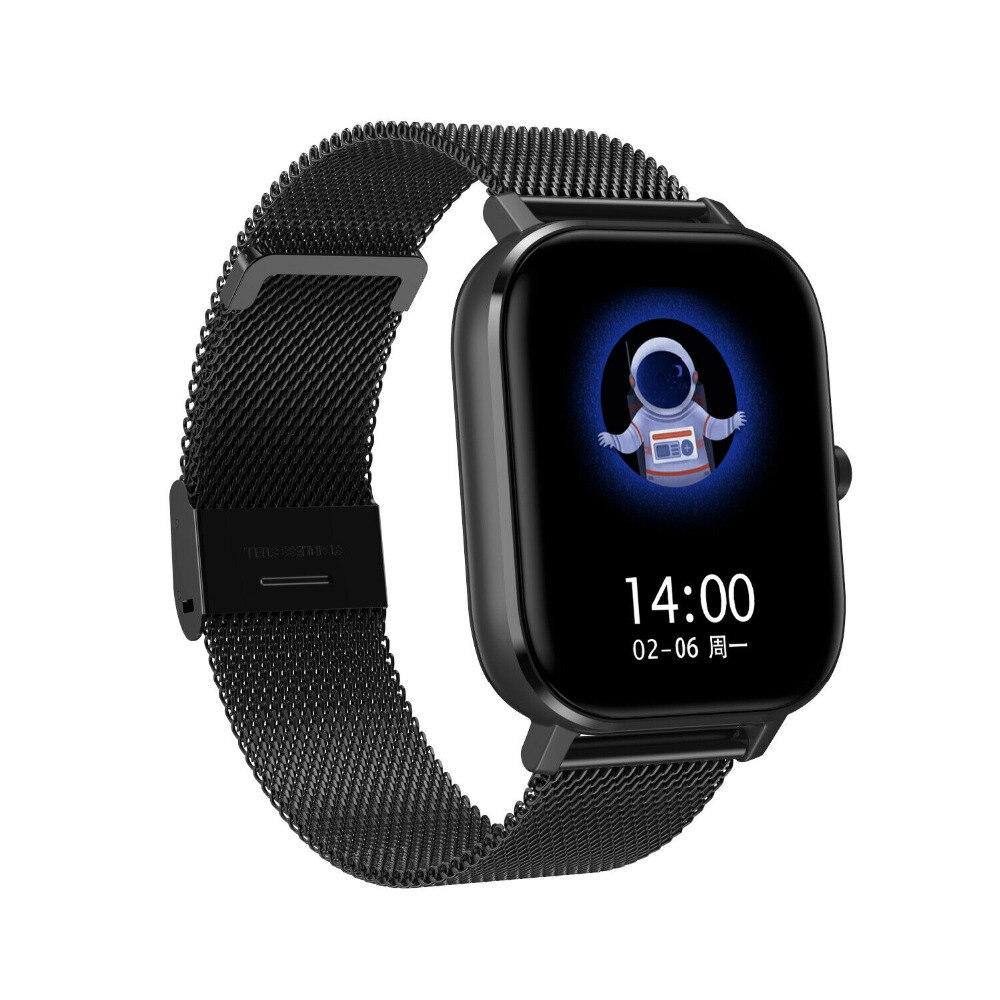 Nr. .1 dt35 smartwatch ecg hartslag bloeddruk 1.54 inch bluetooth call  ip67 waterdichte sport smartwatch: Zwart staal