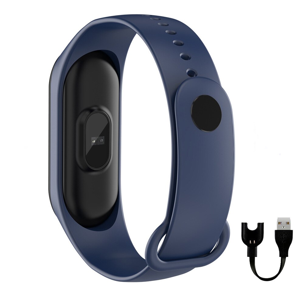 M4 Smart Band 4 Fitness Tracker Horloge Sport Armband Hartslag Bloeddruk Smartband Monitor Gezondheid Polsband: Blue