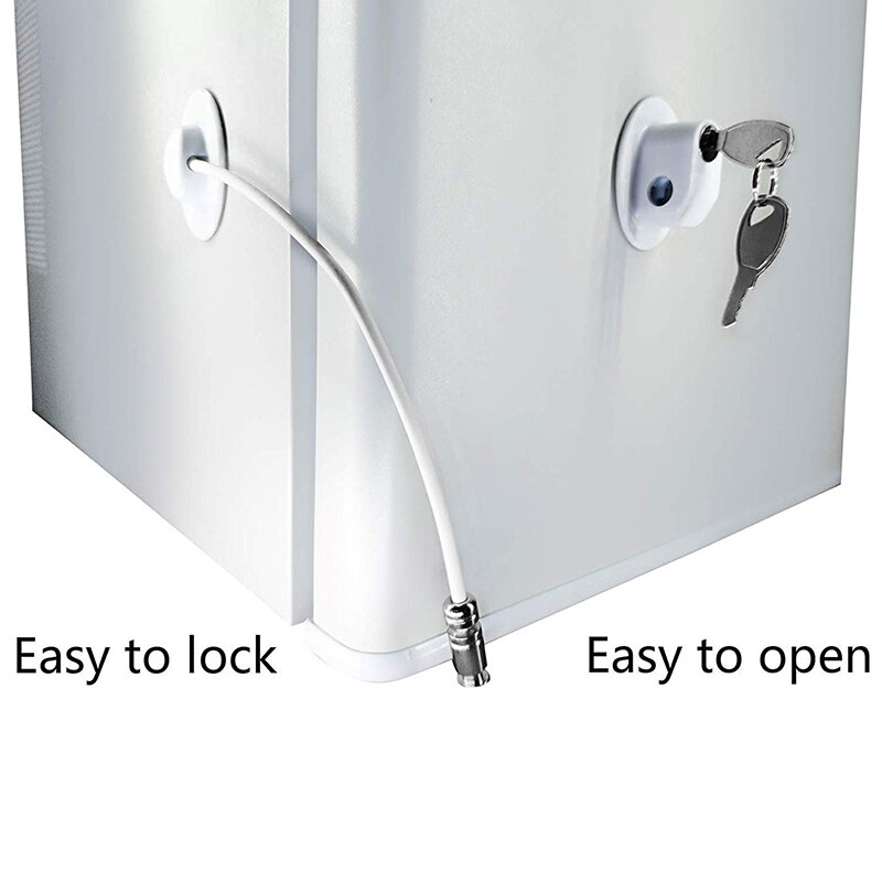 Refrigerator Door Lock with 2 Keys for Fridge Lock Security for Child Safety, Clear Cabinet Lock, Dorm Fridge Lock, Compact Free