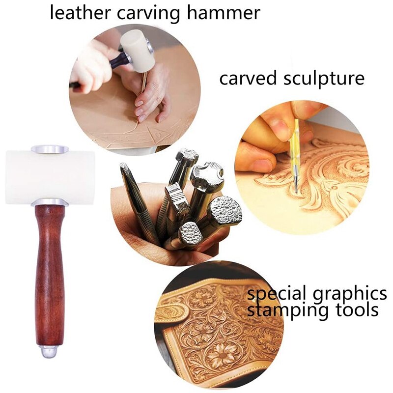 44Pcs Leather Stamping Tools Leather Carving Tool Kit Saddle Making Tools Set for Leather Stamping Carving