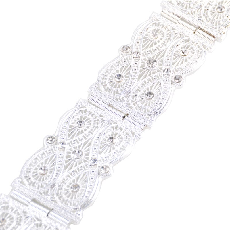 De nieuwste marokkaanse stijl lichaamssieraden buikketting lange mouw dames trouwjurk great wall korrel metalen riem: Zilver