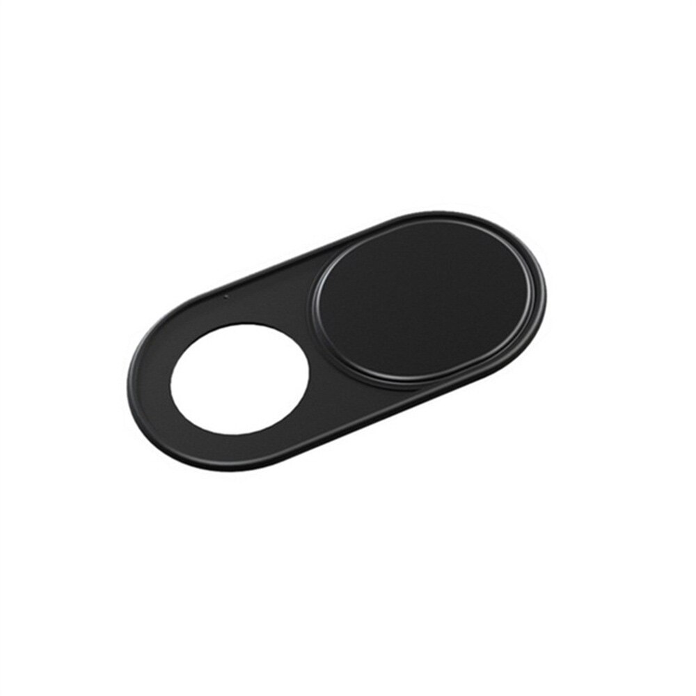 Cubierta de Metal ultrafina para cámara web, pegatinas deslizantes para obturador, accesorio Universal para proteger la privacidad, para portátil, tableta, teléfono, 1 unidad: Metal oval black