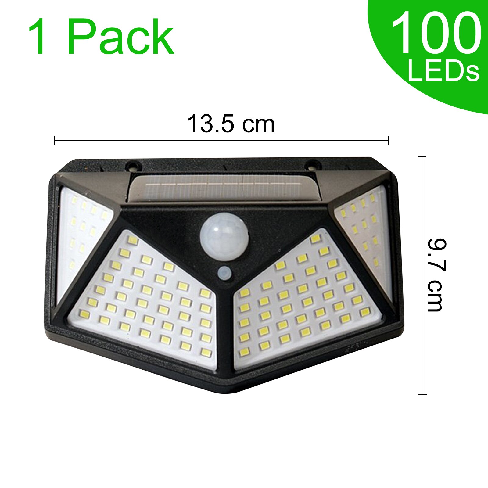 12000 Watt Led Outdoor Solar Light Solar Powered Lamp Waterdichte Solar Light Pir Bewegingssensor Straat Lamp Voor Tuin Decoratie: 100LED / 1PC