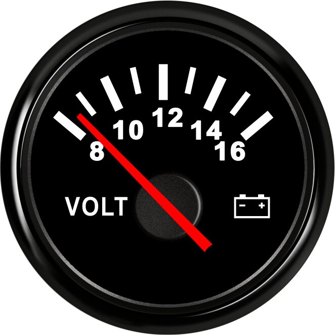 Voltmètre de batterie, jauge de tension, pour bateau, voiture, camion, moto, plage 8-16V 52mm