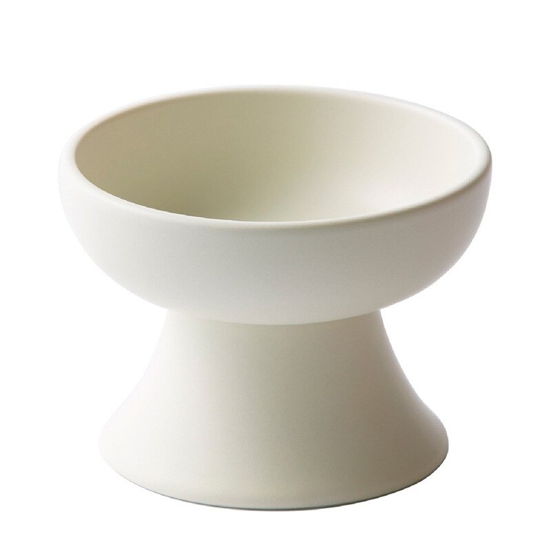 Ceramic Pet Bowl Japanese-style Cat Bowl High Foot Pet Water Food Bowls for Cat Dog Pet Feeding Dog Supplies: white