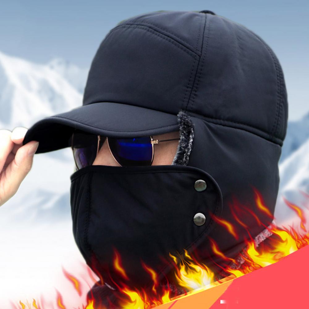Czapka Zimowa Termiczna - Gruba Sztuczna Futro - Maska na Uszy - Narciarska Miękka Pluszowa